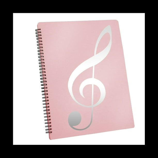 Carpeta de Partituras, Capacidad de 60 PáGinas, Carpeta/Soporte para Partituras, Se Adapta Al TamañO de Carta A4, Escribible y Desmontable (Rosa)