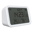 thumbnail image 1 of Tuya WiFi 2.4GHz 4 in 1 LCD Illumination Clock Smart Temperature Humidity Sensor, 1 of 8