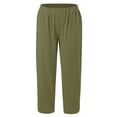 thumbnail image 4 of Rhuody Pants For Women Straight Leg Empire Waist Trousers Flowy Solid Color Lightweight Sport Length Pants With Pockets Adorable Everyday Outfit Green M, 4 of 5