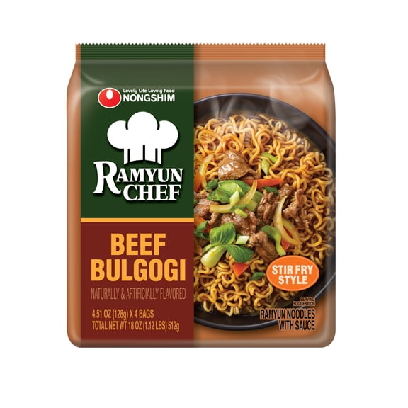 Nongshim Ramyun Chef, Beef Bulgogi, Stir Fry, 4.51 oz (128g), 4 pack