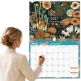thumbnail image 4 of 2027 12‑Month Spiral Wall Calendar, Floral Art Pattern Wall‑Hanging Planner, Daily To‑Do & Shopping List Organizer for Home Office Study, 4 of 9