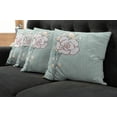thumbnail image 2 of Ambesonne Flower Throw Pillow Cover 4 Pack, Romantic Rose Pearls, 16", Pale Blue White Pink, 2 of 6