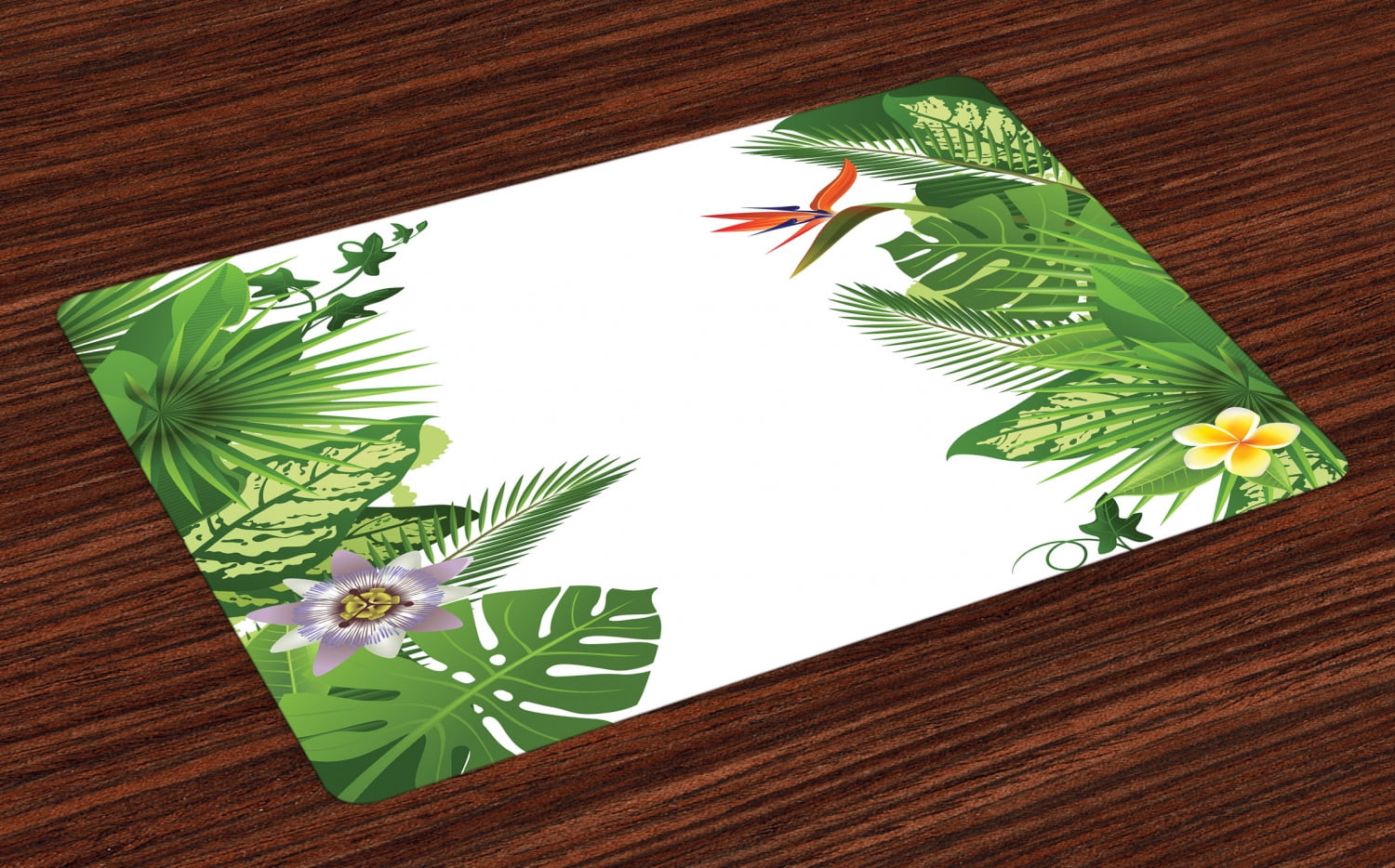 Tropical Placemats Set of 4 Lush Growth Rainforest of Hawaii with