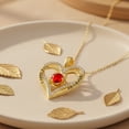 thumbnail image 7 of Taioiat Double Love Heart Birthstone Necklace for Women 14K Gold Plated Rose Flower Pendant with 12 Birthstones Birthday Wedding Anniversary Jewelry Gifts for Her, 7 of 7