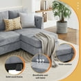 thumbnail image 3 of YOUDENOVA L Shaped Sectional Couch, 5 Seats Convertible Modular Sectional Couch with Storage Ottomans, Modern Comfy Chenille Sofa Set with Charging Station for Living Room, Office, Light Grey, 3 of 10