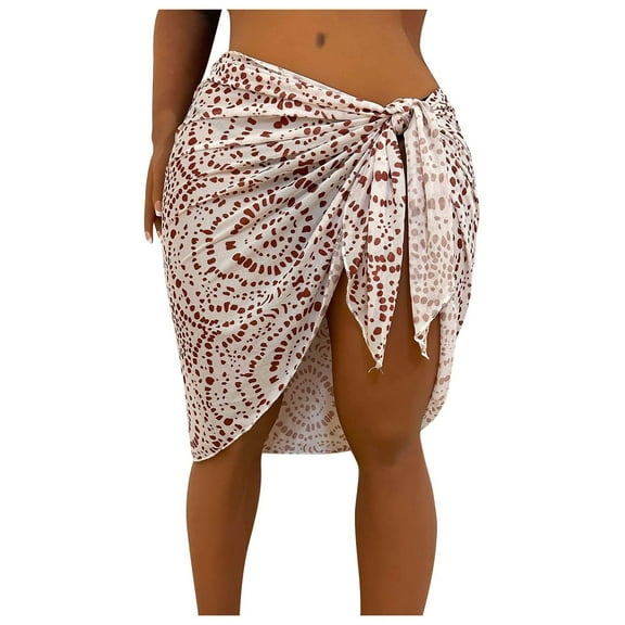 Women's Beach Wrap Skirt Short Sarongs Lightweight Tie Bikini Wraps Chiffon Cover Ups for Swimwear Coverups