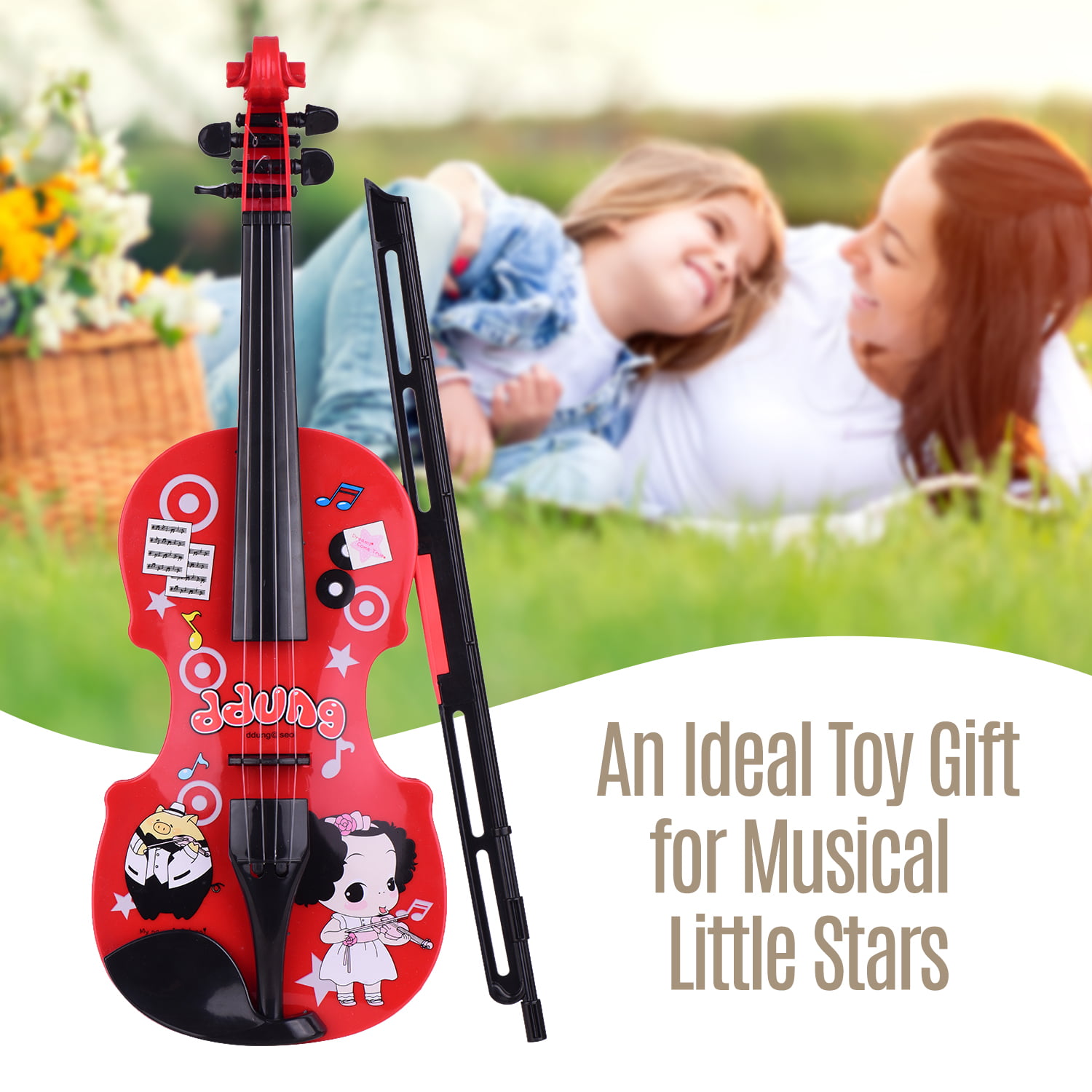 Kids Little Violin with Violin Bow Fun Educational Musical Instruments V1X9 