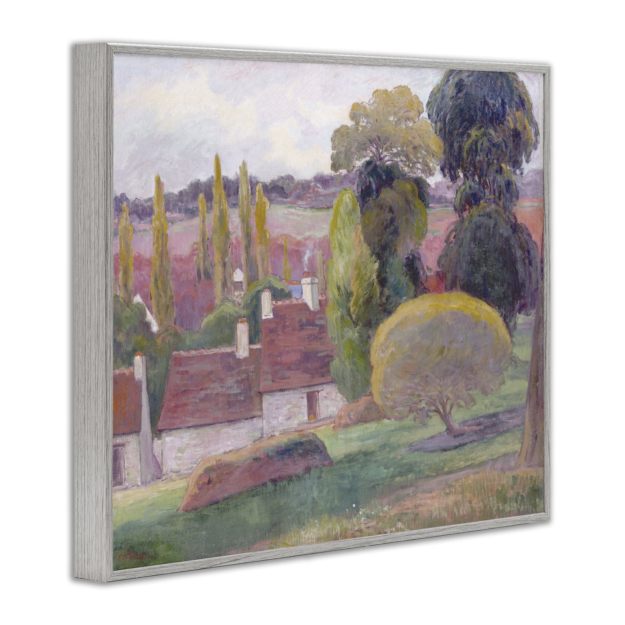 Stupell Industries A Farm In Brittany Gauguin Gray Framed Giclee Art, design by Stellar Design Studio