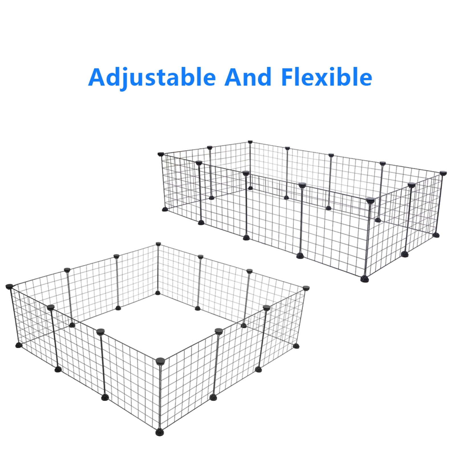 UWR-Nite Pet Playpen, Small Animals Cage DIY Wire Fence with Door for Indoor/Outdoor Use, Portable Yard Fence for Small Animal, Puppies, Kitties, Bunny, Turtle 56" x 28" x 14"