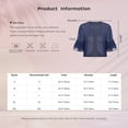 thumbnail image 7 of Zaldita Women Short Sleeve Shrug Cropped Bolero Open Front Cardigan Sheer Shawl Navy Blue XL, 7 of 7