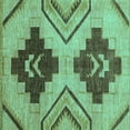 thumbnail image 1 of Ahgly Company Indoor Square Abstract Turquoise Blue Modern Area Rugs, 4' Square, 1 of 4