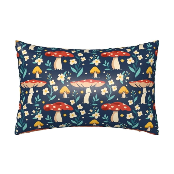 Silk Pillow Case for Hair And Skin Queen - Colorful Mushrooms (4) Cooling Sleep Throw Pillow Covers Standard Size 20x30in, comfort Satin Pillowcase with Zipper for Women Men