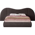 thumbnail image 3 of Meridian Furniture Everest Brown Linen Textured Fabric Queen Bed, 3 of 9