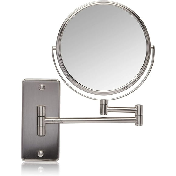 Jerdon JP7506NMT 5X-1X Magnification Wall Mount Mirror with Oversized Wall Bracket, Nickel