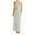 thumbnail image 2 of NIGHTWAY Womens Beige Sequined Zippered Mesh Gown Sleeveless V Neck Full-Length Formal Fit + Flare Dress 4, 2 of 2