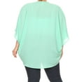 thumbnail image 4 of MOA COLLECTION Women's Plus Size Solid Dolman Sleeve Draped Open Front Chiffon Cardigan, 4 of 4