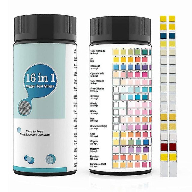 16 in 1 Water Test Kits,100PCS Drinking Water Testing Strips,Tap and Well Water Test Strip&ETesting for PH,Lead,Chlorine