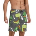 thumbnail image 2 of Gaeub Cartoon Dinosaurs Printed Men's Short Pajama Pants, Lightweight Lounge & Sleep Bottoms Keep You Cool - Small, 2 of 9