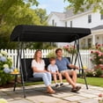 thumbnail image 2 of Outsunny 3-Seat Patio Swing Chair with Adjustable Canopy and Side Tray, 2 of 10