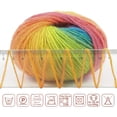 thumbnail image 3 of NICEEC 2 Skeins Soft Rainbow Yarn 100% Wool Gradient Multi Color Yarn for Crocheting Knit Total Length 180m×2(196yds×2,50g×2)-11#, 3 of 7