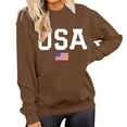 thumbnail image 4 of OUSITAID T-Shirts Graphiques Décontractés à Manches Longues pour Femmes, Col Rond, Chandails en Molleton, Pull-Over, Hauts pour Femmes, 4 of 6