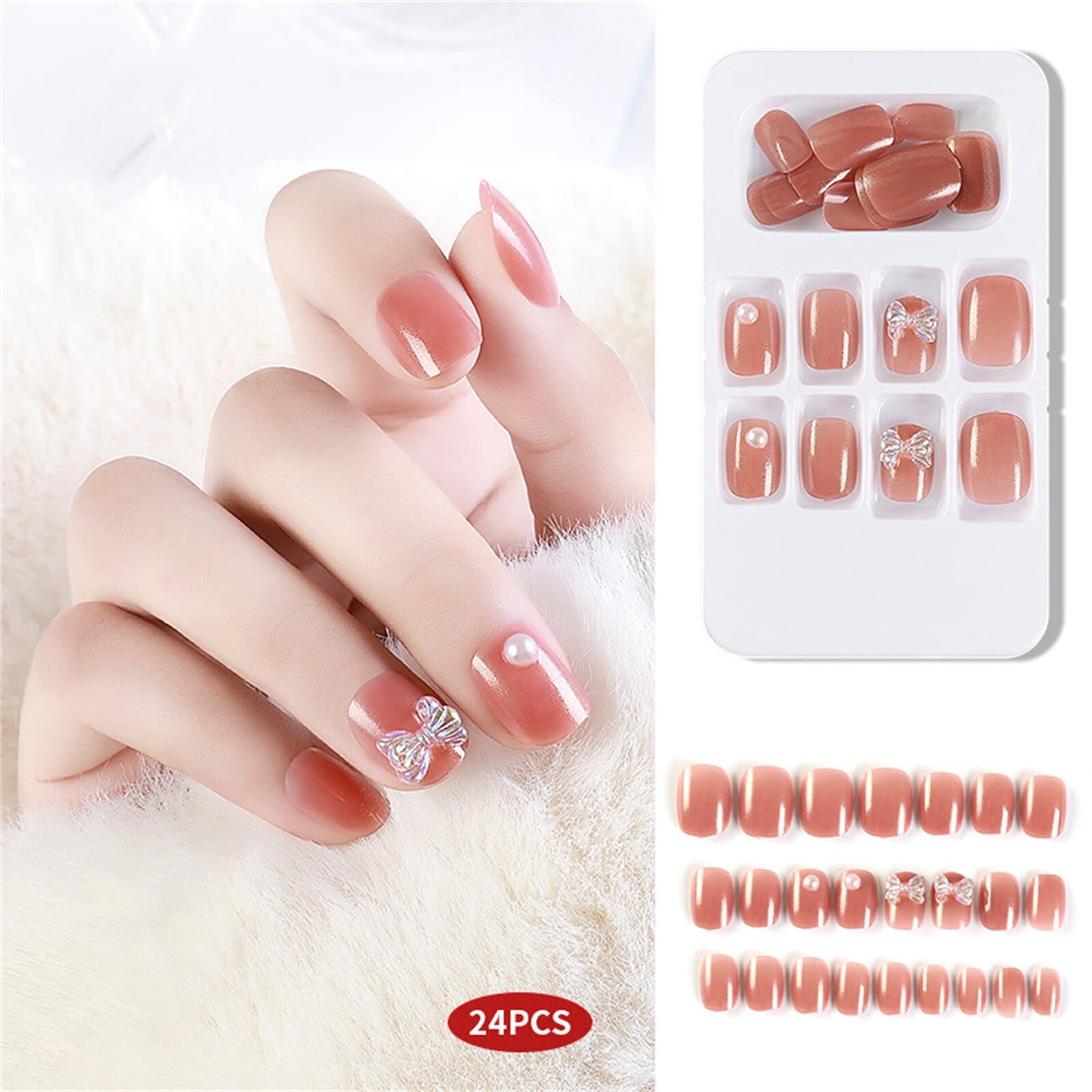 Mortilo Fake Nails False Nails Extra Long Ballerina Nails Glitter Long