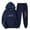 Navy, variant on Fengactive Jogger Sets for Women 2 Piece Baggy Fit Funny Heart Print Track Suits Soft Solid Color Sweatsuits Set with Pockets