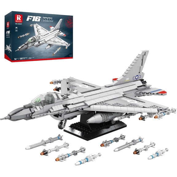 F-16 Fighter Jet Building Sets,Military Fighter Display Model,Air Force Building Block Set 33027,Fighting Falcon Airplane Army Construction Set,