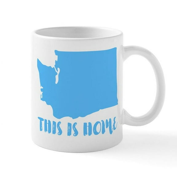 CafePress - Washington This Is Home Mug - 11 oz Ceramic Mug - Novelty Coffee Tea Cup