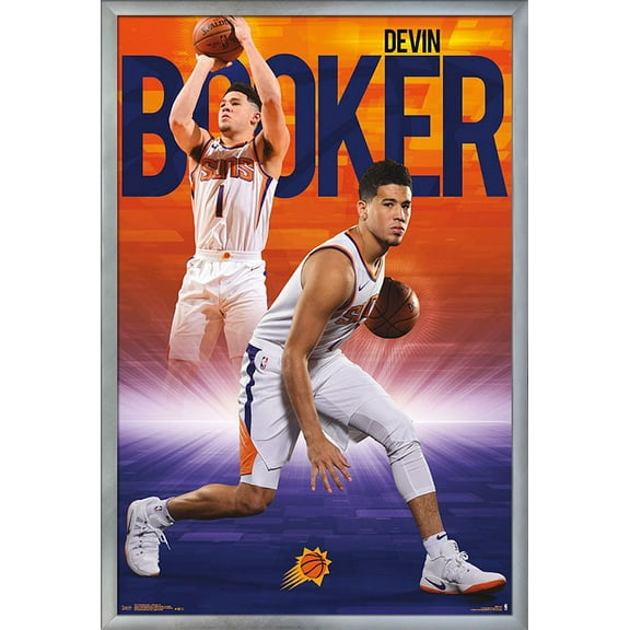 NBA Phoenix Suns - DeVin Booker 18 Wall Poster, 22.375" x 34", Framed