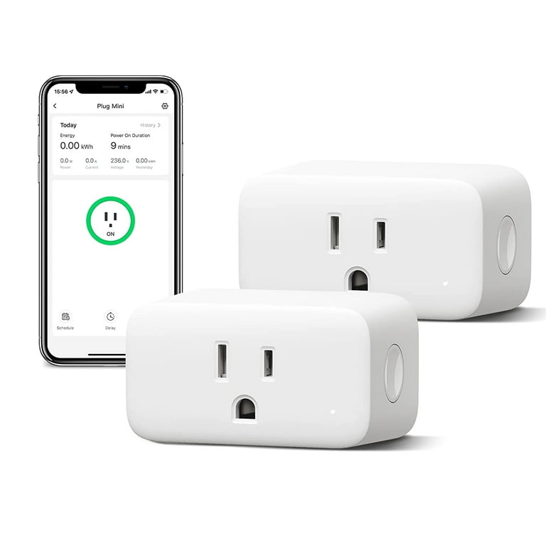 Smart Plug 2 Pack Wi-Fi Enabled Mini Smart Socket Compatible with   Alexa Google Home, Remote Control Outlet with Timing Function 