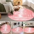 thumbnail image 5 of Round Rugs 4Ft, Pink Trees Round Area Rug Washable Indoor Throw Carpet, Forest Art Decor Spring Summer Nature Leaf Soft Non Slip Circle Rug for Kitchen Nursery Room Home Decor Aesthetic, 5 of 8