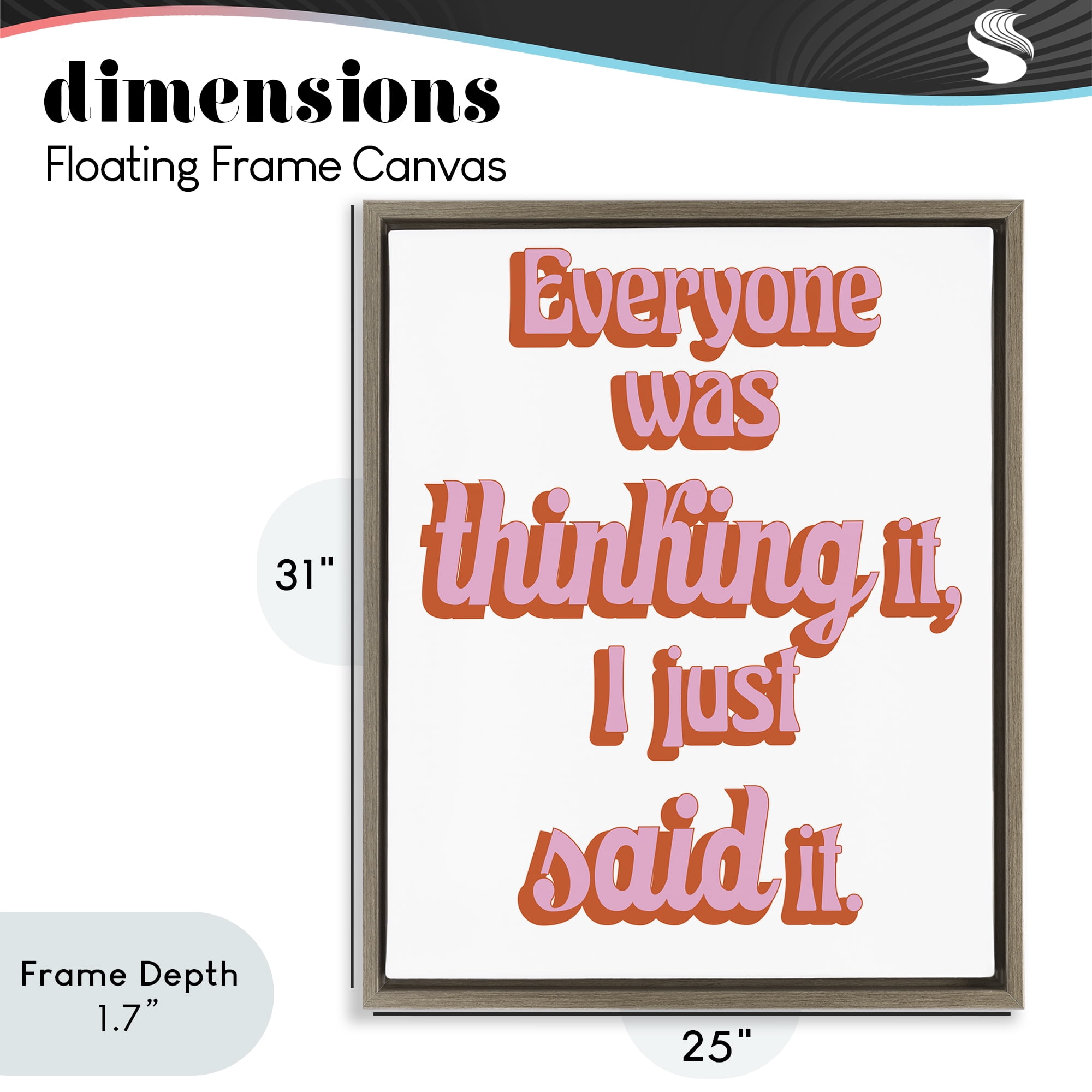 Stupell Industries Everyone Was Thinking It Brown Framed Floater Canvas Wall Art, design by Elizabeth Medley