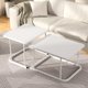 thumbnail image 1 of Juego de 2 Mesa de Centro para Sala, Mesas Auxiliares Rectangular, Estructura de Metal Resistente, para Espacios Pequeños, Salón, Apartamento, Fácil Montaje (Blanco), 1 of 4