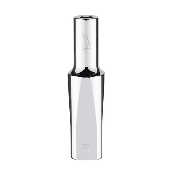 Milwaukee Tool 3/8" Drive 7mm  Metric 6-Point Deep Socket with FOUR FLAT Sides, Vanadium Steel, Chrome