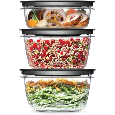 Rubbermaid Premier Tritan Variety Set of 3 Meal Prep Containers, Clear