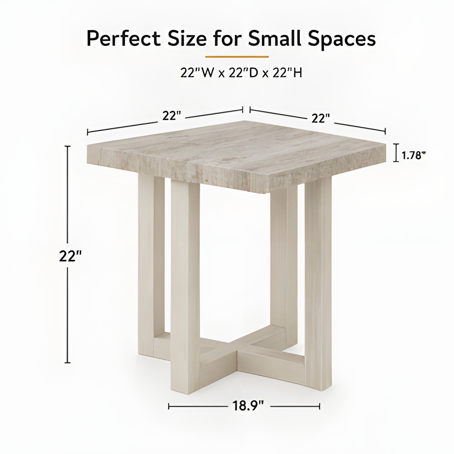 End Table, Weathered Gray and Beige