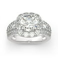 thumbnail image 2 of Oryn Jewelry 14K White Gold Plated Wedding Anniversary Ring - 1.98 Ct Round Cut Moissanite Band - Engagement Bridal Ring for Women - Multi-Stone Wedding Band for Her, 2 of 6