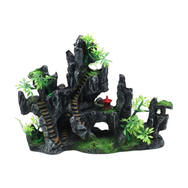 Decoración del acuario Rockery Tank Decor Ocultación de Cave Craft Montaña de montaña Ornamento de piedra para de jardín