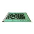 thumbnail image 2 of Ahgly Company Machine Washable Indoor Rectangle Oriental Turquoise Blue Traditional Area Rugs, 2' x 4', 2 of 4
