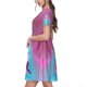 thumbnail image 2 of Balery Pink Shark Pool Fantasy Vestidos sueltos de manga corta para mujer, vestidos de verano 2025, vestidos casuales de corte A con vuelo., 2 of 6