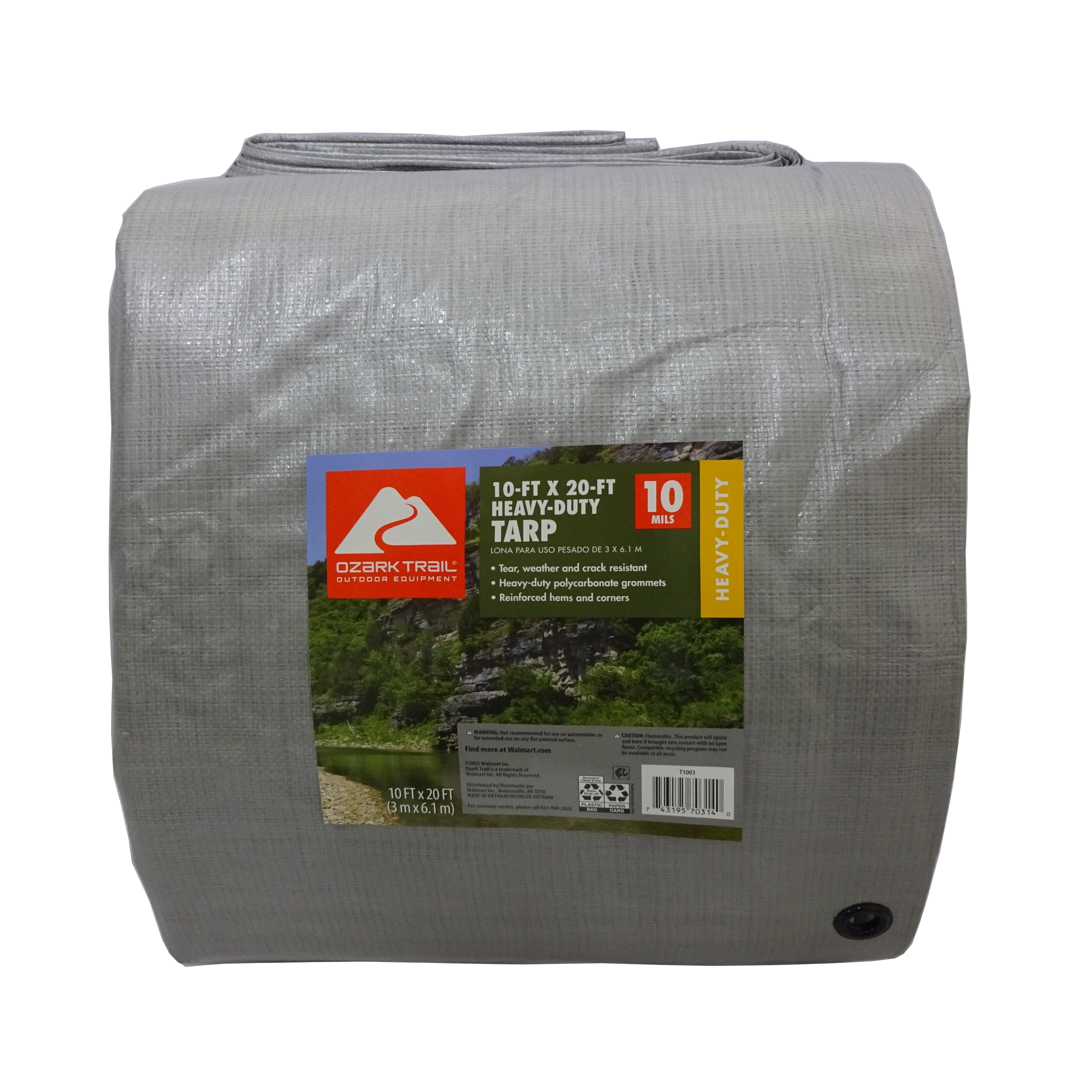 4 pack) Ozark Trail Heavy-Duty Tarp, 10' x 20', PE Material, 10