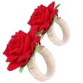 thumbnail image 3 of Servilletero moderno JAAS 2 unids/bolsa simulación flor decoraciones de mesa para boda rojo, 3 of 5