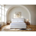 thumbnail image 2 of Omax Decor Aspen Upholstered Platform Queen Bed in White Cream Boucle Fabric, 2 of 9