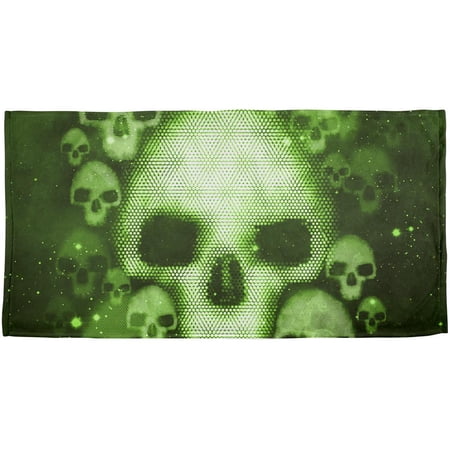 Halloween Cyber Space Alien Skull All Over Bath Towel