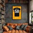 thumbnail image 2 of Jack Lambert Pittsburgh Steelers Framed 27" x 39" Retired Jersey Art Print, 2 of 3