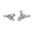 thumbnail image 1 of Unique Bargains 304 Stainless Steel Wing Butterfly Thumb Screw Silver Tone M10 x 20mm 2pcs, 1 of 1