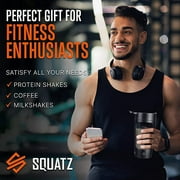Squatz 22Oz Electric Shaker Bottle Automatic Blending Flask for Protein USB-Rechargeable (Black)