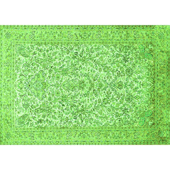 Ahgly Company Indoor Rectangle Persian Green Traditional Area Rugs, 5' x 7'
