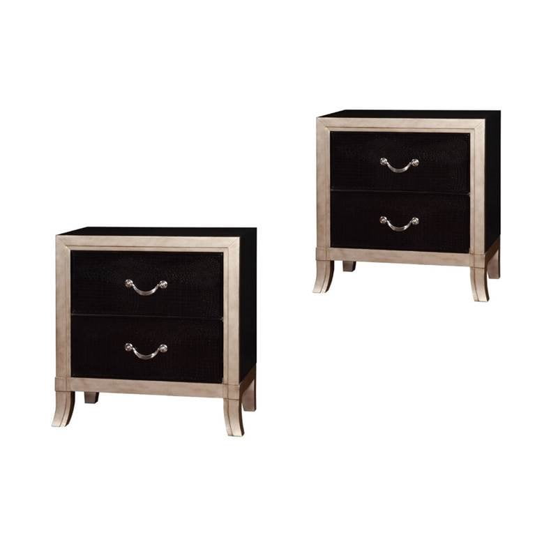 Drawer Faux Leather Nightstand, White Leather Nightstand